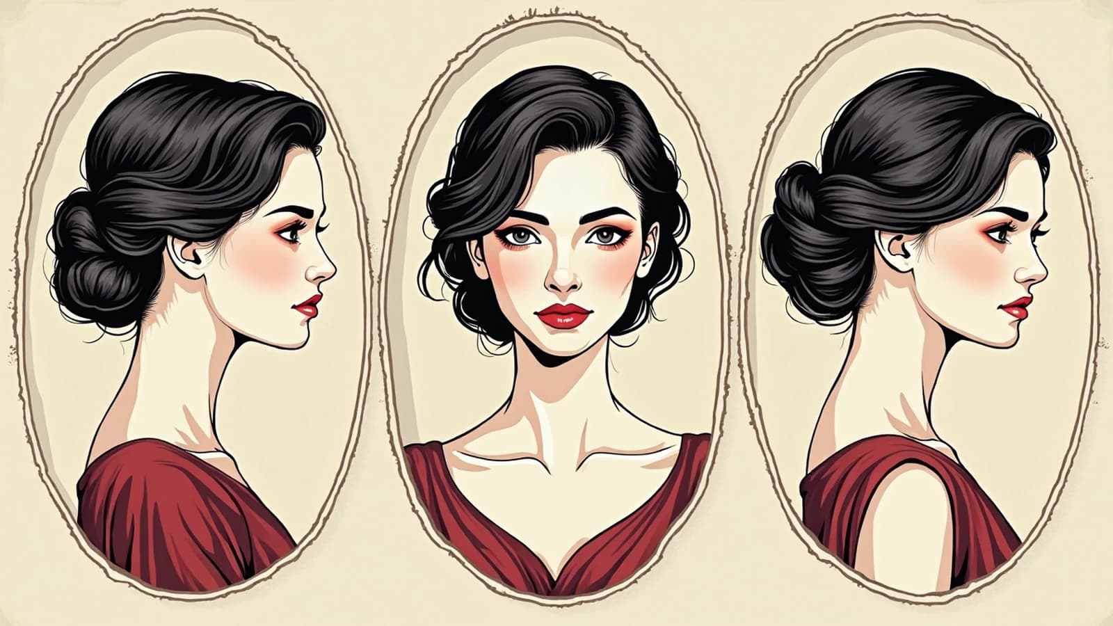 Illustration éditorial évoquant la fabrique du récit médiatique français sur les femmes russes.