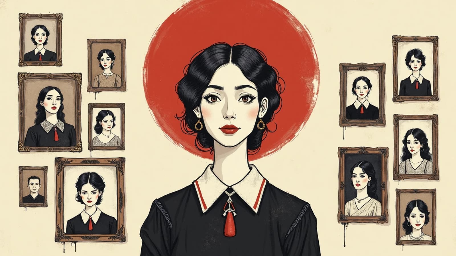 Illustration éditorial documentaire sur le traitement médiatique français des femmes russes.